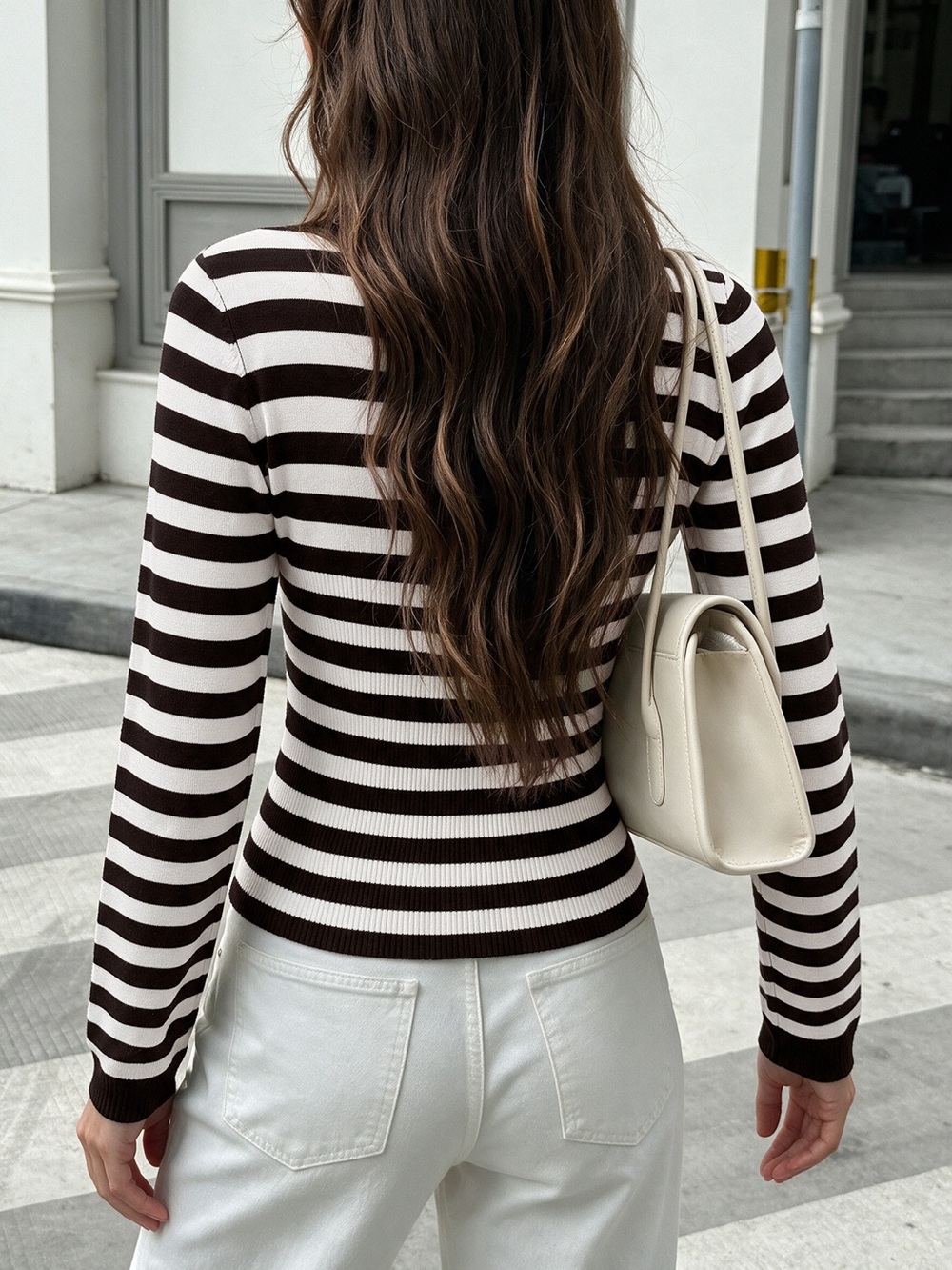 Striped Long Sleeve Knit Top - Picture 6 of 11